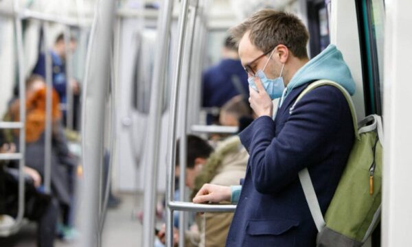 Facemask on train